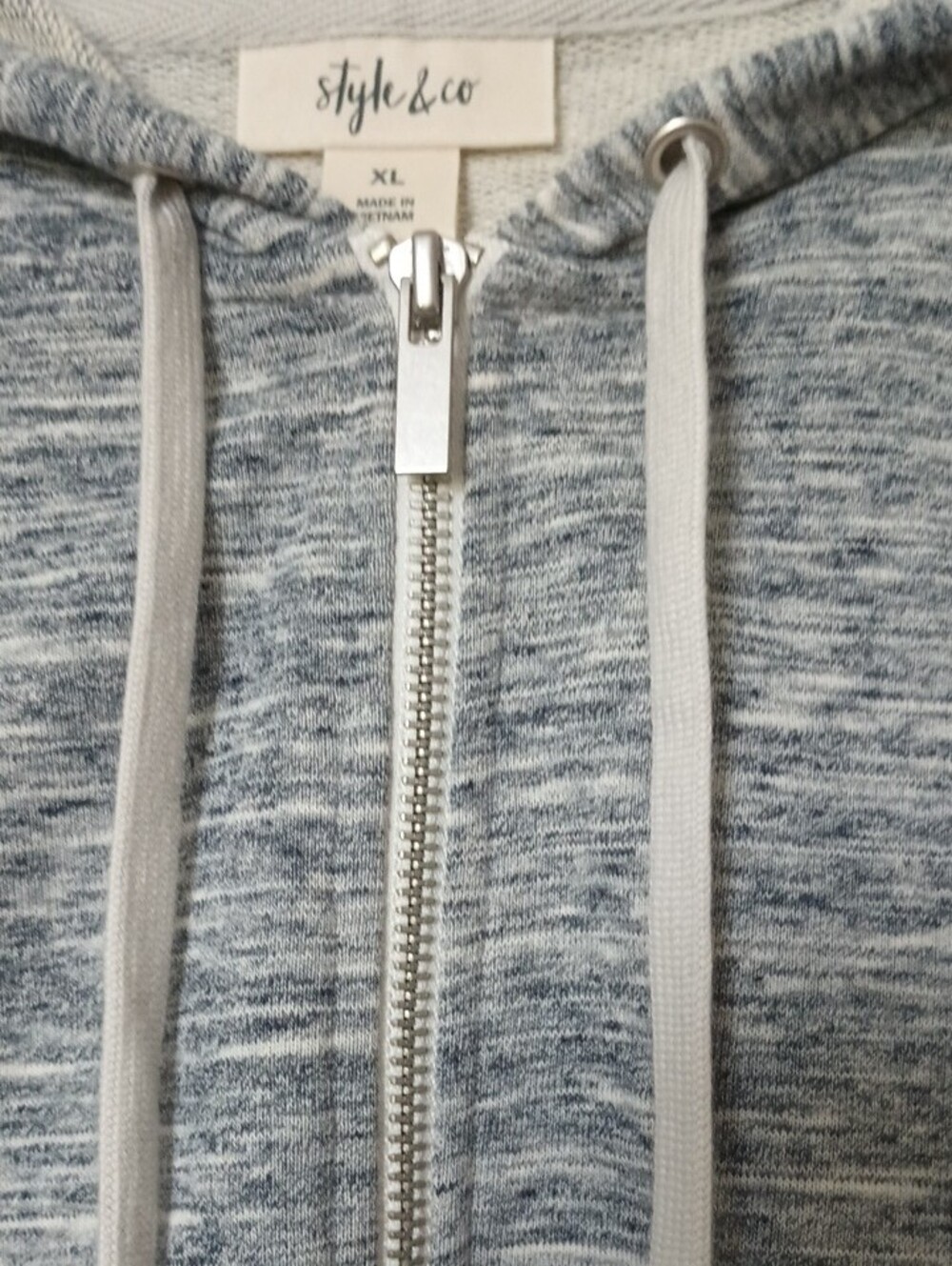 STYLE & CO Heather Gray Full Zip Hoodie Size XL NWOT Lightweight Sweatshirt - Picture 7 of 15